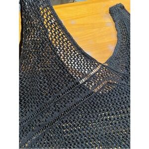 NEW Black Crochet‎ Open Knit Cupshe Tank Sleeveless Swim Cover Up Dress S Beach